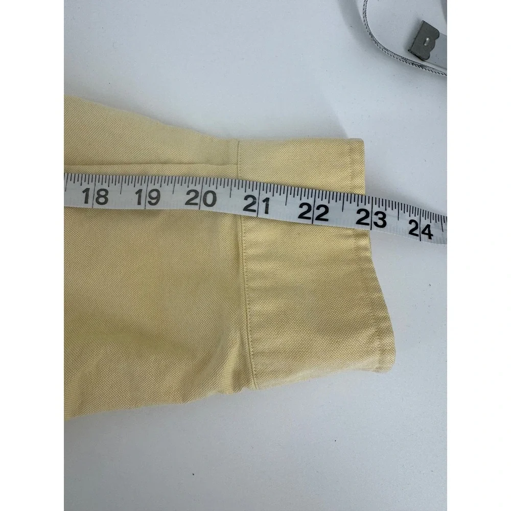 Ralph Lauren Yarmouth Oxford Button Down Shirt Mens 17 1/2 34 Yellow Polo Player - Picture 5 of 11